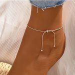 Elegant Stainless Steel Ankle Bracelet With Adjustable Length - Perfect For Everyday Wear Or As A Gift