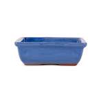 Assorted Glazed Bonsai Pots 8" - Blue Rectangular With Lips 21 X 15 X 7CM