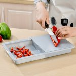 1PC 3-IN-1 Multifunctional Plastic Chopping Board With Integrated Storage Tray Non-food Contact Kitchen Gadget Essential Home Ki