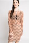Mesh Top - Brown Wave Print