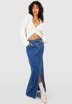 Mid Blue Denim Maxi Skirt - Mid Blue