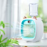 1PC USB Charging MINI Fan With Spray 1200MAH 3 Speed Setting Water Cooling Fan USB Type-c Charging Humidifier Fan Gift For Famil