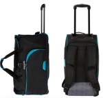 Pierre Cardin 56CM Small Duffel Bag On Wheels With Backpack Straps| Black