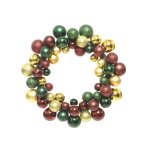 Wreath With Baubles Gold Red And Green 33X7CM
