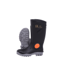Black grey Knee Length Heavy Duty Steel Toe Gumboot