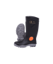 Black/grey Knee Length Heavy Duty Steel Toe Gumboot