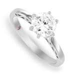 Chet Sterling Silver With Platinum Finish Diamondlite Cubic Zirconia Solitaire Ring