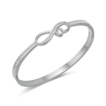 Isadora Infinity Cz Bangle Stainless Steel Clip Open Bangle Size: 58MM Diameter