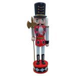 Wooden Nutcracker With Hat Black And Gold 30CM