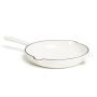 - 26CM Round Enamel Cast Iron Fry Pan - Cream
