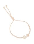 Rose Gold Plated Cubic Zirconia & Pearl Double Layered Necklace