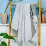 Multi Stripe Backed Fouta - Light Grey