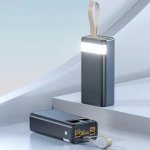 High Capacity Portable Power Bank With LED Light - White