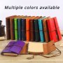 A6 Vintage Leaf Notebook With 80 Sheets Plain Ruled Glossy Finish Replaceable Paper Creative Colorful Binding Strap Journal For Travel And Work - Multiple Colors Available