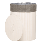 @home Laundry Basket Round Collapsible White 58CM