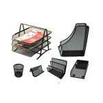 Desk Set Mesh Metal 6-PIECE 19 Black
