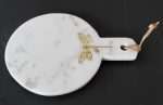 Round Marble Board With Brass Dragon Fly Inlay 28X20CM