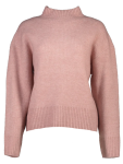 Pink Ribbed Mock Neck Sweater - XXL Pink