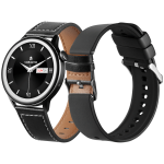 Volkano Forte Series Smart Watch With Leatherette Strap VK-5086-BK