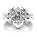 Women's Fashionable Forward Silver With Round White Stones Holiday Ring