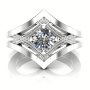 Women's Fashionable Forward Silver With Round White Stones Holiday Ring