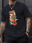 Anime Trend Print Men's Graphic Design Crew Neck T-Shirt Casual Comfy Tees T-shirts For Summer Men's Clothing Tops For Daily And