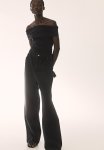 Off-the-shoulder Jersey Top - Black