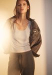 Sheer Ribbed Vest Top - Light Grey Marl