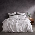 Linen-inspired Crinkle Duvet Cover Set - White