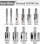 Diamond Glass Core Drill Bit 6-30MM - 10 Piece Set