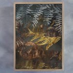 Earthy Ferns 1 Art Print - A1 Framed Canvas With Natural Wood Frame