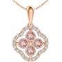 Lucky Clover Penden-made With Swarovski Vintage Rose Rosegold