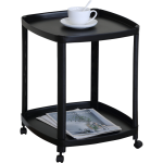 Everfurn Tay Side Table With Casters Black