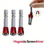 1 3PCS Magnetic Screwdriver Bits Set PH2 Phillips Head 1 4 Inch Hex Shank Metal Alloy Steel Screw Holder Ring For Electric Screw