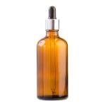 100ML Amber Glass Aromatherapy Bottle With Pipette - Black & Silver Collar 18 110