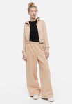Cropped Zip-through Hoodie - Beige