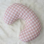 Feeding Pillow Cover Light Pink Checkered