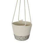 Hanging Planter - Stitched Polka Dot - Wide-medium