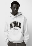 Loose Fit Printed Hoodie - Grey
