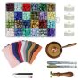 Wax Seal Stamp With 600 Wax Seal Bead Envelope Sealing Wax Warmer