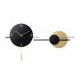 Modern Medium Black Gold & White Wall Clock 99058