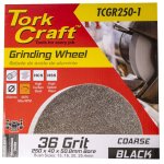Tork Craft Grinding Wheel 250 X 40 X 50.8MM Bore Coarse 36G Black