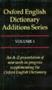 Oxford English Dictionary Additions Series: Volume 1   Hardcover New