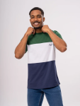 Colour Block Crew Neck T-Shirt - L Green