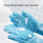 Silicone Pet Grooming Gloves - 1 Pair Non-electric Dog Bath & Massage Brush High-quality Kitchen Dishwashing Tool