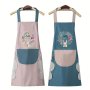 Chic Waterproof Kitchen Apron With Hand Wipe Pockets - Adjustable Oil-Resistant Cooking & Baking Apron In Blue Or Pink