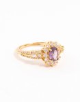 Goldair Gold Opulent Purple Cubic Zirconia Statement Ring - S m