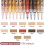 12 Skin Tone Acrylic Pen Markers Fine Tip Scrapbook Painting Artist Hobby