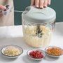 Versatile Manual Garlic Press & Vegetable Chopper - 500/900ml Stainless Steel Blade Sustainable Kitchen Gadget For Meat Onions & More