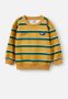 Cotton On Harley Panelled Crew - Vanilla/mustard Seed/pine Tree Green Stripe